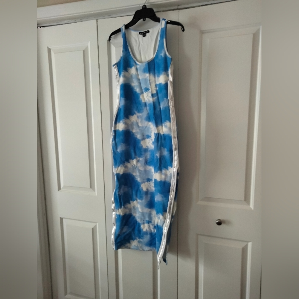Boston Proper Light Blue and White Top